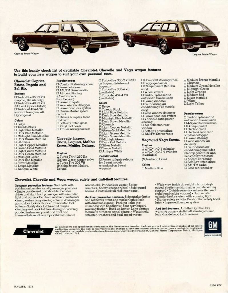 1973 Chevrolet Wagons Brochure Page 2